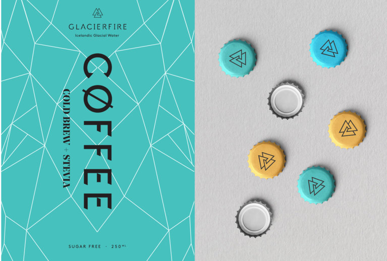 glacier fire cold brew packaging