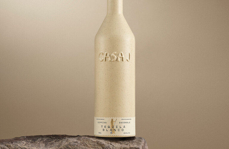 casa j tequila blanco packaging design