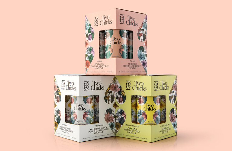 two chicks cocktails packaging
