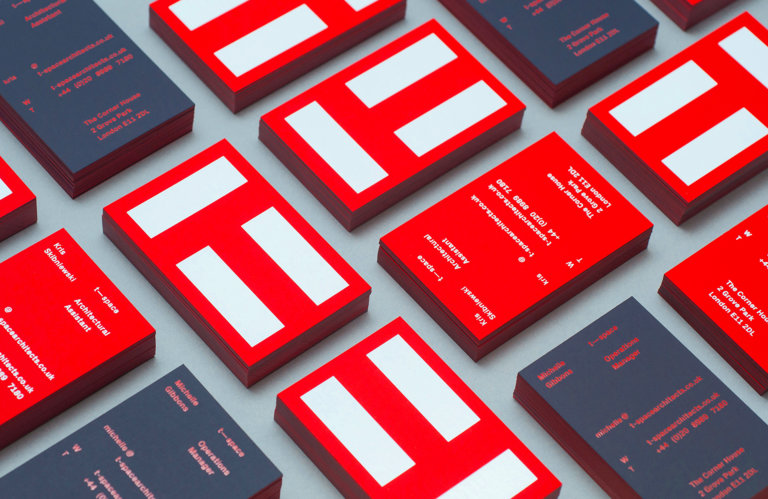 t-space architects foil block business cards