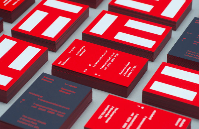 t-space architects foil block business cards