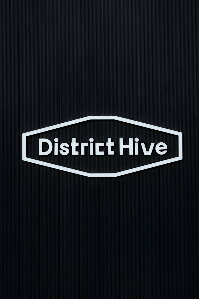 district hive logo signage