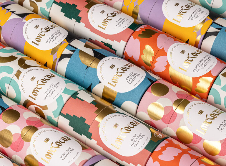 love cocoa truffles tube wall