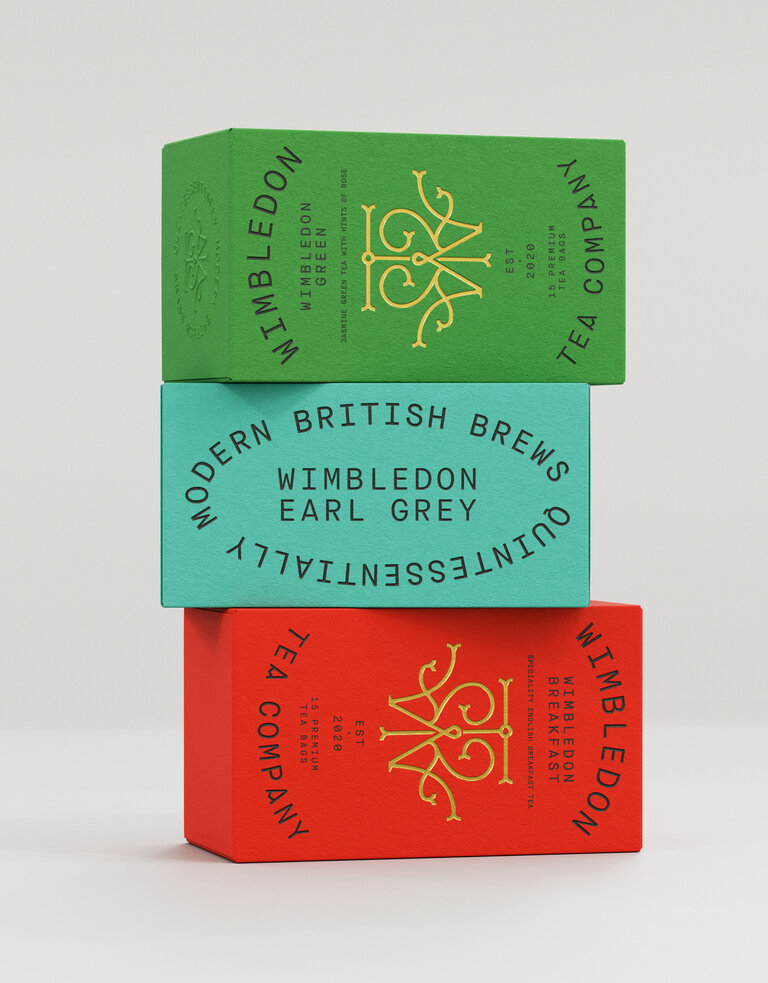 wimbledon green tea box stack